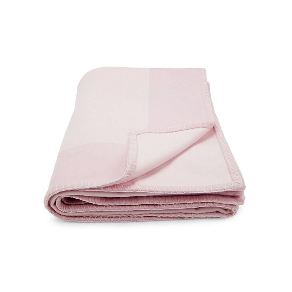 Saks Fifth Avenue 100% Wool Throw Blanket Pink 50x72 Soft Luxury NWT